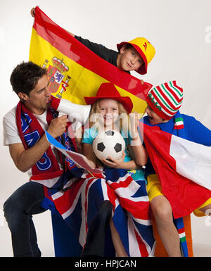 Model Release, Fussballfans, Fussball-WM - Fußball-fans Stockfoto