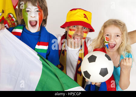 Model Release, Fussballfans, Fussball-WM - Fußball-fans Stockfoto