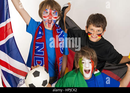 Model Release, Fussballfans, Fussball-WM - Fußball-fans Stockfoto