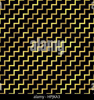 Nahtlose Zick-Zack-Muster. Goldene Vektor nahtlos Hintergrund Stock Vektor