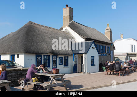 Start Bay Inn Slapton auf Fish &amp; Chips spezialisiert Stockfoto