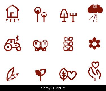 12162872 - Landwirtschaft, vegetarische & Landwirtschaft-Icon-Set. Vektor-illustration Stockfoto