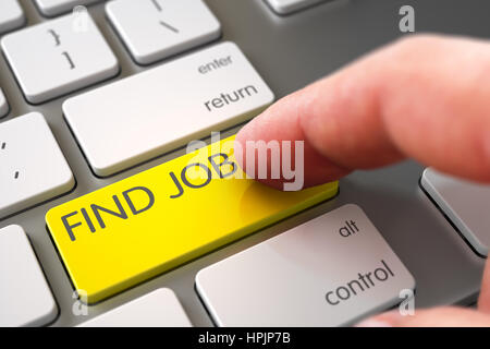 Hand zu berühren finden Job Schlüssel. 3D. Stockfoto