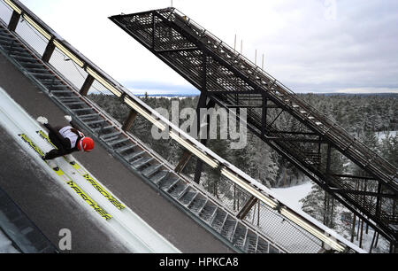 Lahti, Finnland. 23. Februar 2017. Deutscher Leichtathlet Carina Vogt in Aktion im Jahr 2017 Nordische Ski-WM in Lahti, Finnland, 23. Februar 2017. Foto: Karl-Josef Hildenbrand/Dpa/Alamy Live News Stockfoto
