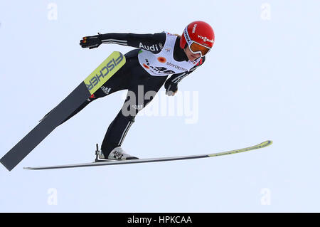 Lahti, Finnland. 23. Februar 2017. Deutsche Leichtathletin Katharina Althaus in Aktion im Jahr 2017 Nordische Ski-WM in Lahti, Finnland, 23. Februar 2017. Foto: Karl-Josef Hildenbrand/Dpa/Alamy Live News Stockfoto