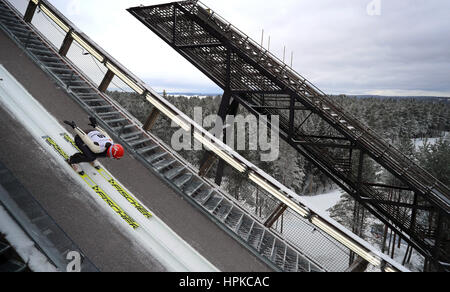 Lahti, Finnland. 23. Februar 2017. Deutscher Leichtathlet Svenja Würth in Aktion bei 2017 Nordische Ski-WM in Lahti, Finnland, 23. Februar 2017. Foto: Karl-Josef Hildenbrand/Dpa/Alamy Live News Stockfoto