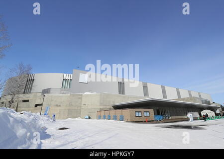 Hokkaido, Japan. 22. Februar 2017. Gesamtansicht Eisschnelllauf: während die 2017 Sapporo Asian Winter Games Obihironomori Speedskate Eisbahn in Hokkaido, Japan. Bildnachweis: AFLO SPORT/Alamy Live-Nachrichten Stockfoto