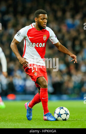 Manchester, UK. 21. Februar 2017. Thomas Lemar (Monaco) Fußball: Thomas Lemar von Monaco in der UEFA Champions League-Runde 16 Match zwischen Manchester City und AS Monaco im Etihad Stadium in Manchester, England. Bildnachweis: AFLO/Alamy Live-Nachrichten Stockfoto