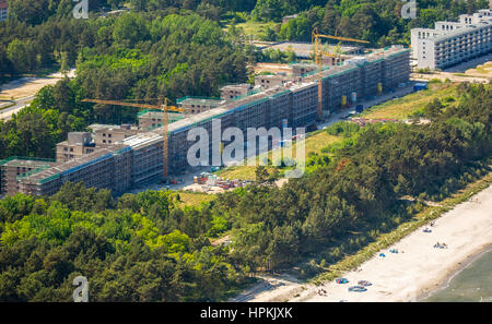 KDF Bad Prora, ehemalige Resort von Nazi-Kraft Durch Freude, Küste mit sandigen Strand von Binz auf der Insel Rügen, Rügen, Binz, Küste, Strand cha Stockfoto