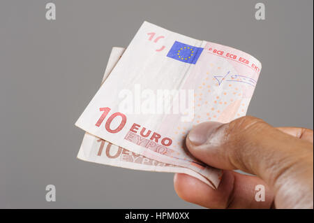 Europäische Währung Geld, Euro-Banknoten, Finanzkonzept Stockfoto