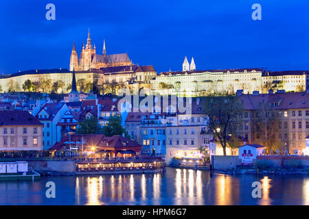 Veits-Dom, Prager Burg, Vltava (Moldau). Prag. Tschechische Republik Stockfoto