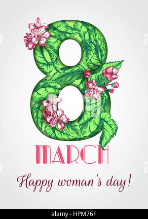 Womens-Tageskarte Stock Vektor