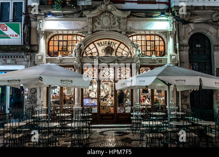 Berühmten Cafe Majestic am Rua Santa Catarina 112 in der Stadt Porto, Portugal Stockfoto