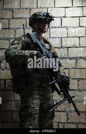 US Army Ranger mit Maschinengewehr Stockfoto