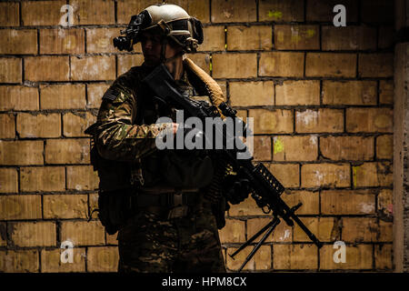 US Army Ranger mit Maschinengewehr Stockfoto