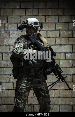 US Army Ranger mit Maschinengewehr Stockfoto