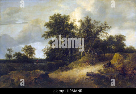 Jacob Isaacksz. van Ruisdael - Landschaft mit einem Haus im Wald Stockfoto