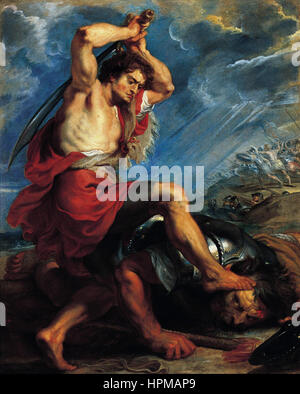 Rubens David tötet Goliath Stockfoto
