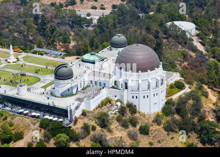 Los Angeles, USA - 27. Mai 2015: Luftaufnahme des Griffith Observatorium auf dem Mount Hollywood im Griffith Park Stockfoto