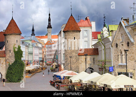 Viru Varav Tor, Viru Straße, Altstadt, Tallinn, Estland Stockfoto