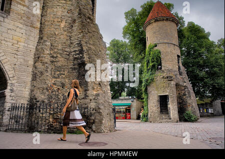 Viru Varav Tor, Viru Straße, Altstadt, Tallinn, Estland Stockfoto