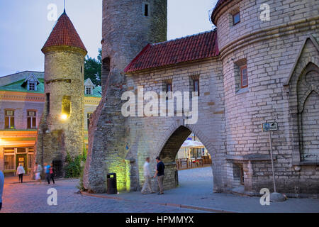 Viru Varav Tor, Viru Straße, Altstadt, Tallinn, Estland Stockfoto