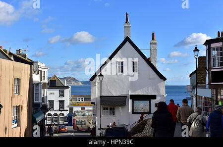 Lyme Regis Meer Stadt im Spätsommer. Stockfoto