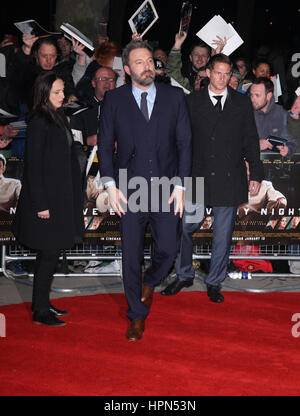 Ben Affleck besucht das Leben durch die Nacht Europäische Filmpremiere am BFI SouthBank London, 11, Jan 2017 Stockfoto