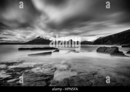 Blick auf die schwarzen Cullins von Elgol im Süden der Isle Of Skye, schottischen Inseln Stockfoto