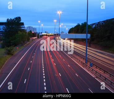 Autobahn-Verkehr-M8-Schottland Stockfoto