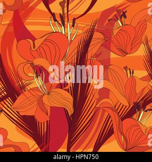 Florale nahtlose Hintergrund. dekorativem Blumenmuster. floralen nahtlose Textur mit Blumen. Stock Vektor