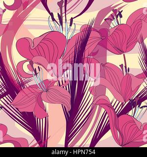Florale nahtlose Hintergrund. dekorativem Blumenmuster. floralen nahtlose Textur mit Blumen. Stock Vektor