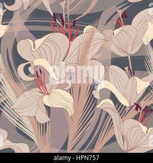 Florale nahtlose Hintergrund. dekorativem Blumenmuster. floralen nahtlose Textur mit Blumen. Stock Vektor