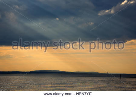 Ein Blick auf den Bodensee in der Nähe von Bayern in schönes Licht Stockfoto