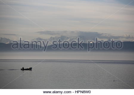 Ein Blick auf den Bodensee in der Nähe von Bayern in schönes Licht Stockfoto