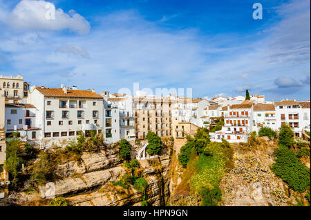 Ronda, Provinz Malaga, Blick von Balkon Mirador de Aldehuela, Andalusien, Spanien Stockfoto
