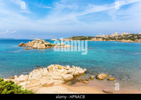 Blick Monti di Rena Strand in La Maddalena Insel, Nationalpark Archipel la Maddalena, Sardinien, Italien Stockfoto