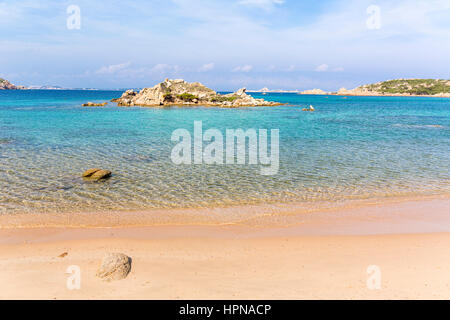 Blick Monti di Rena Strand in La Maddalena Insel, Nationalpark Archipel la Maddalena, Sardinien, Italien Stockfoto