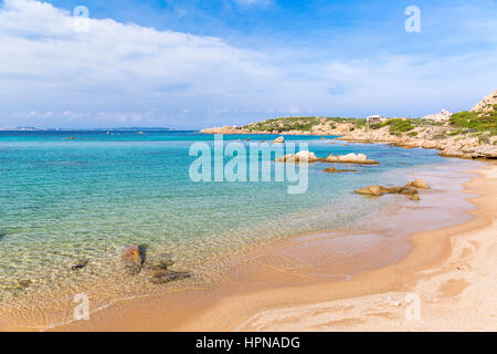 Blick Monti di Rena Strand in La Maddalena Insel, Nationalpark Archipel la Maddalena, Sardinien, Italien Stockfoto