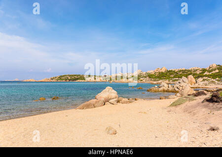 Blick Monti di Rena Strand in La Maddalena Insel, Nationalpark Archipel la Maddalena, Sardinien, Italien Stockfoto