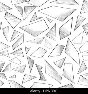 Geometrische Form hand gezeichnete Skizze nahtlose Hintergrund. abstrakte Muster. Stock Vektor