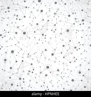 Technologie-grauen Hintergrund-Molekül und Kommunikation. Verbundene Linien mit Punkten. Vektor-illustration Stock Vektor
