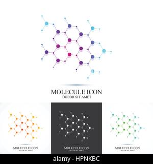 Moderne Gruppensymbol Dna und Molekül. Vektor Vorlage für Medizin, Wissenschaft, Technik, Chemie, Biotechnologie Stock Vektor