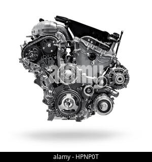 Führerschein erhältlich unter MaximImages.com – 2017 Buick Lacrosse 3,6L V6 VVT DI 310hp-Motor isoliert mit Beschneidungspfad auf weißem Hintergrund Stockfoto