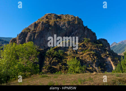 Felsvorsprung am Penallana in Vega de Liebana, Nationalpark Picos de Europa, Kantabrien Nordspanien Stockfoto