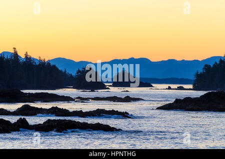 Inseln vor der Küste von "The Wild Pacific Trail", Ucluelet, Britisch-Kolumbien, Kanada Stockfoto