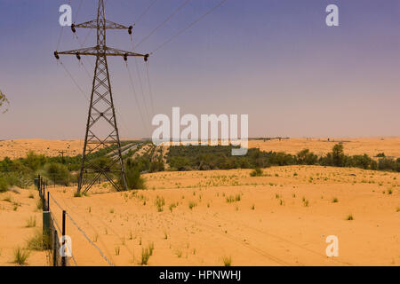 AL AIN, Vereinigte Arabische Emirate - Wüstenlandschaft und Sanddünen. Stockfoto