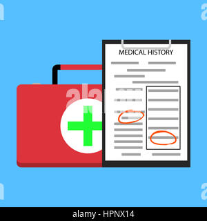 Medizinische Hilfe für die Behandlung. Rezept, um Patienten, Gesundheitswesen Medizin, Vektor-illustration Stockfoto