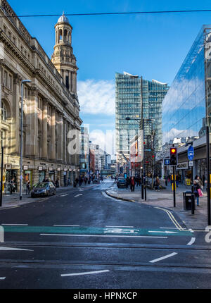 Blick entlang der Zentrum von Manchester Stockfoto