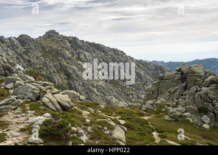 Blick auf Siete Picos (sieben Peaks) Range. Es ist eines der bekannteren Bergketten im Guadarrama Mountains National Park, Provinz von Madrid, Spa Stockfoto